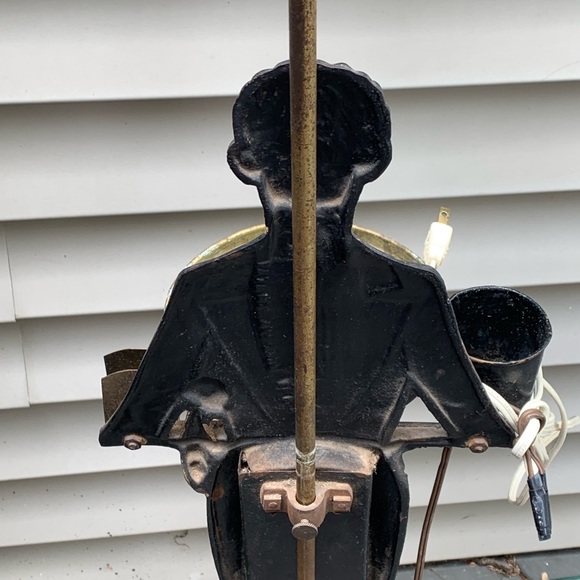 VINTAGE BLACK AMERICANA COLLECTIBLE BUTLER ASHTRAY LAMP SMOKING STAND - Picture 14 of 16